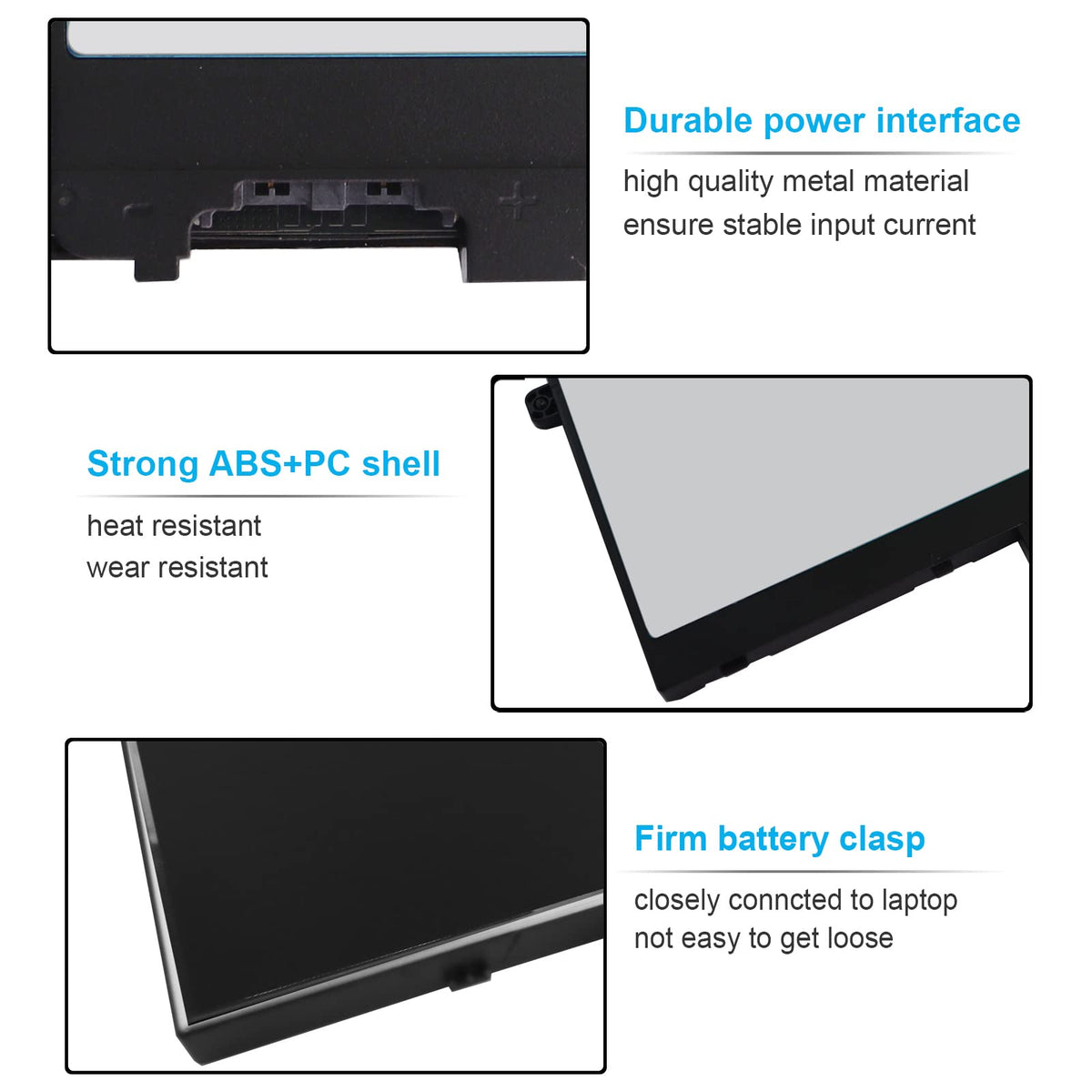 Emanjor battery connector and pins close detail ensuring correct fit and contact