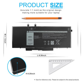 Emanjor battery installed in a Dell laptop illustrating easy replacement benefit