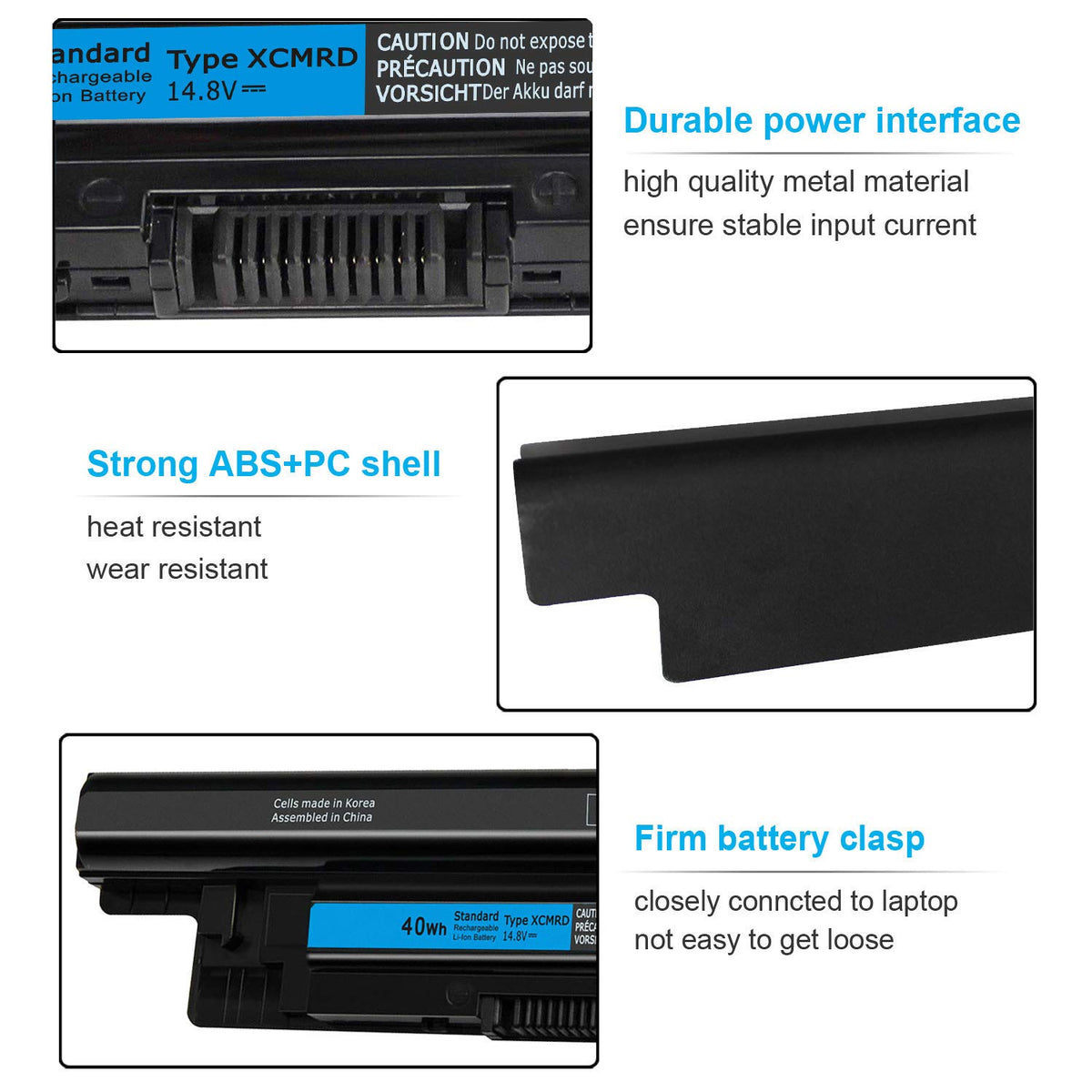 Emanjor 40Wh battery model-compatibility highlights Dell models