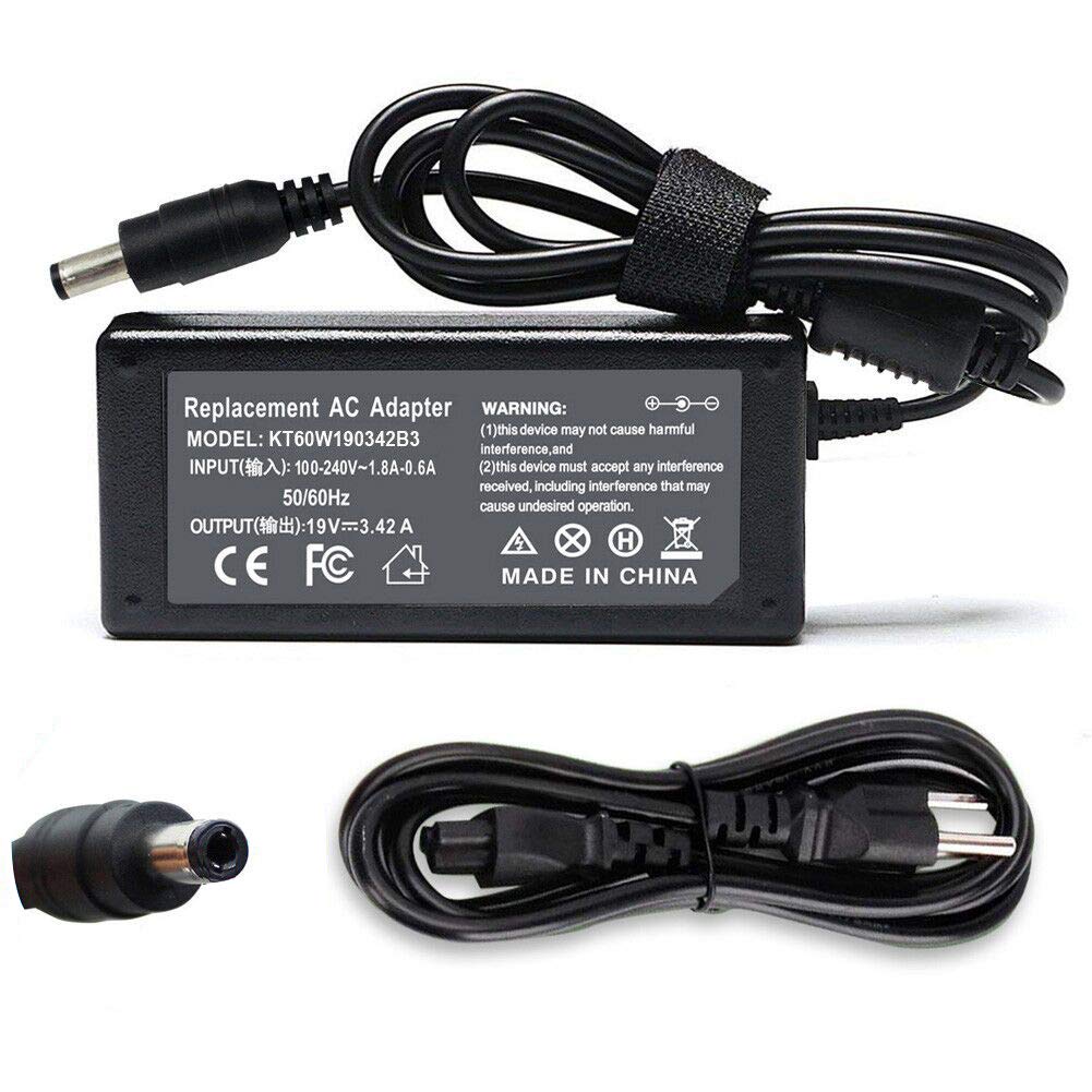 Emanjor 65W AC adapter for Toshiba, front view, compact and reliable power