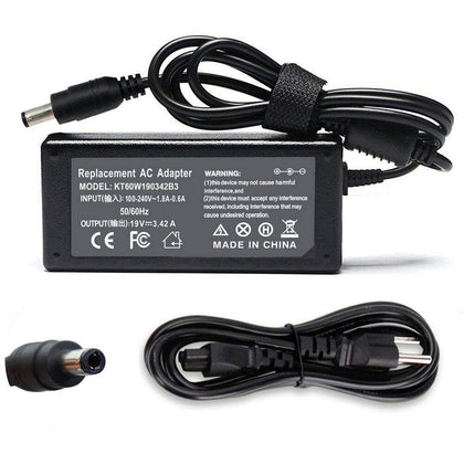 Emanjor 65W AC adapter for Toshiba, front view, compact and reliable power