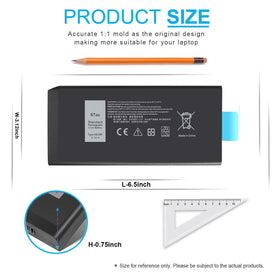 Emanjor 97Wh X8VWF fits Latitude Rugged 5404/5414.
