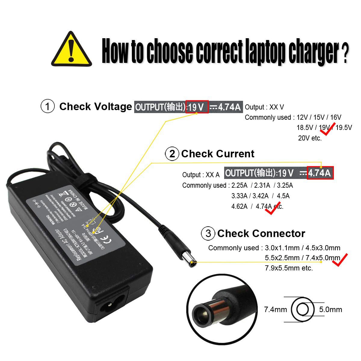 Emanjor adapter AC and extended DC cables displayed to highlight reach benefit
