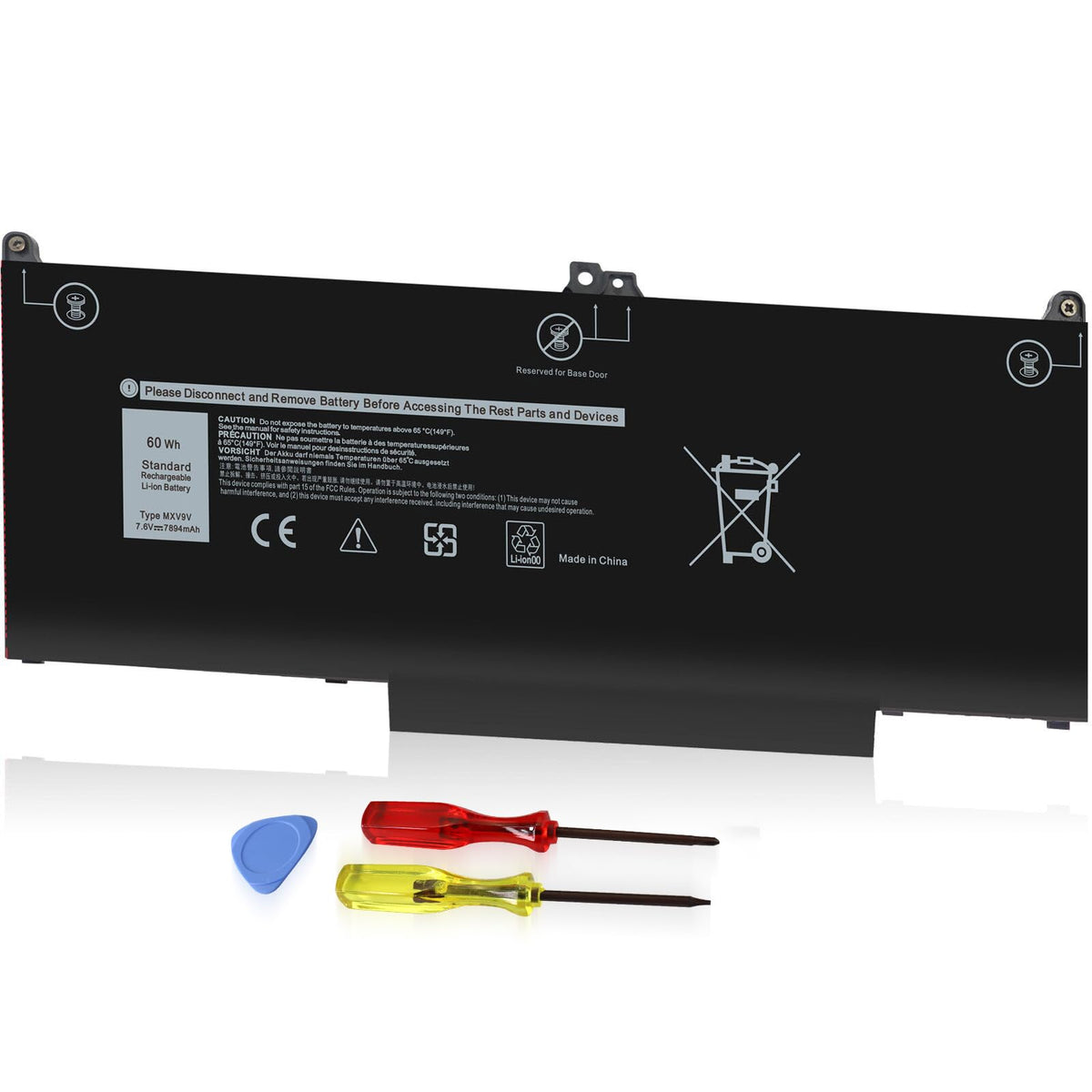 Emanjor MXV9V 60Wh battery for Dell Latitude 5300/5310, longer runtime possibility.