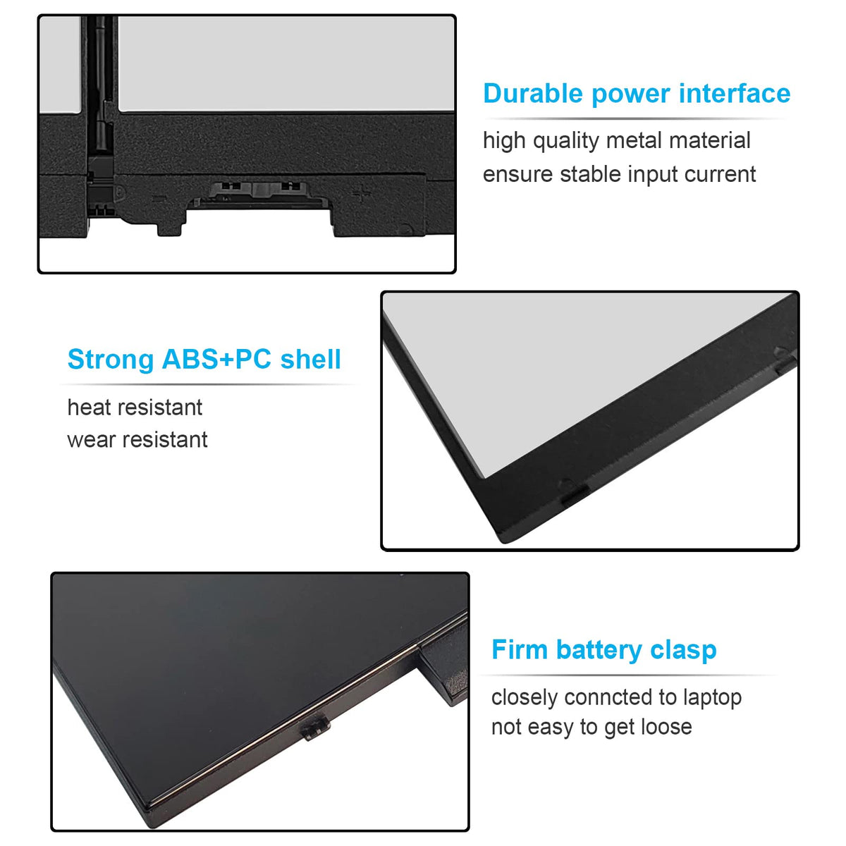 Emanjor battery connector and side profile, easy plug-in design for fast installation benefit