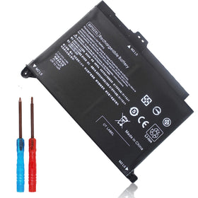 Emanjor BP02XL battery side view showing slim, portable replacement for Pavilion laptops.