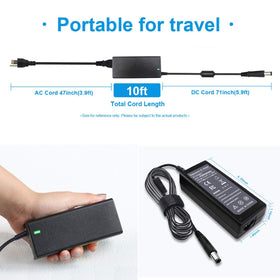 Emanjor Dell Inspiron adapter side view highlighting compact design for travel
