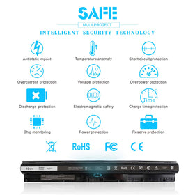 Safety labels on Emanjor M5Y1K battery with compliance marks