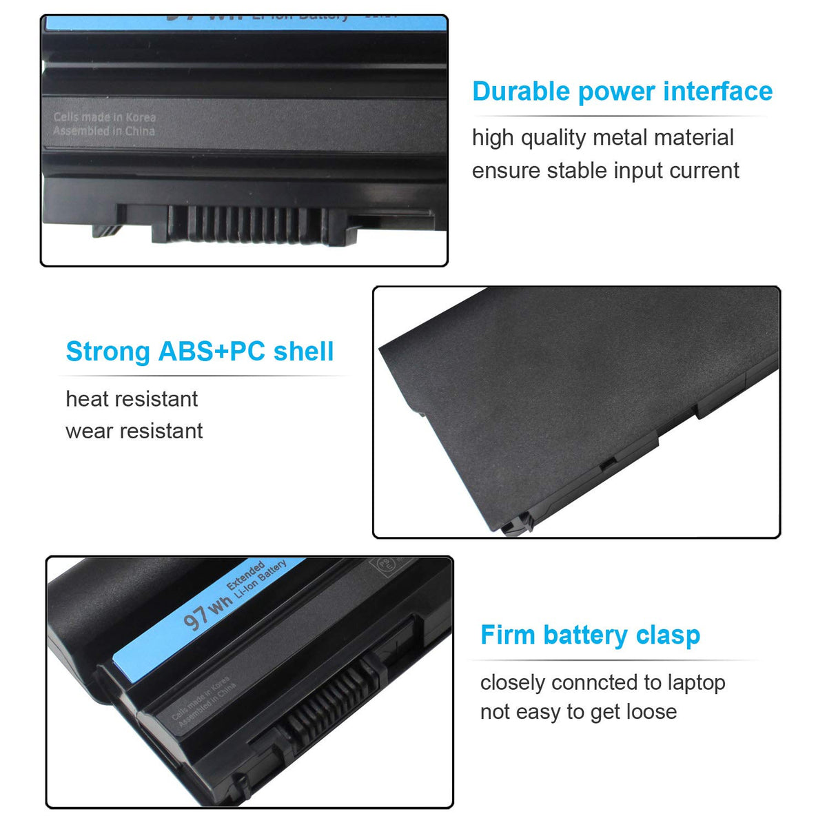 Emanjor extended Li-ion battery package includes screws and manual for easy installation.