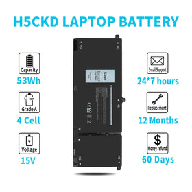 Emanjor battery installed in an Inspiron 2-in-1 showing restored portability