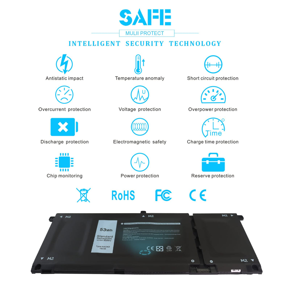 Emanjor battery next to ruler showing size and benefit of accurate dimension match