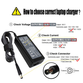 Emanjor HP Pavilion charger back view with ports and safety features