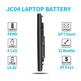 HP series compatibility graphic highlighting broad notebook fit for JC04.