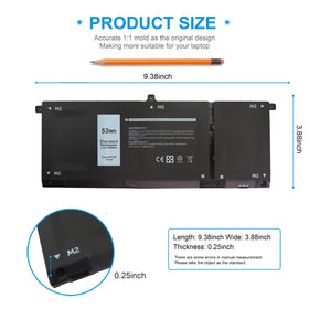 Emanjor battery installed in Dell laptop restoring mobility and runtime