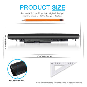 Emanjor JC04 battery side profile, slim 4‑cell pack for HP compatibility.
