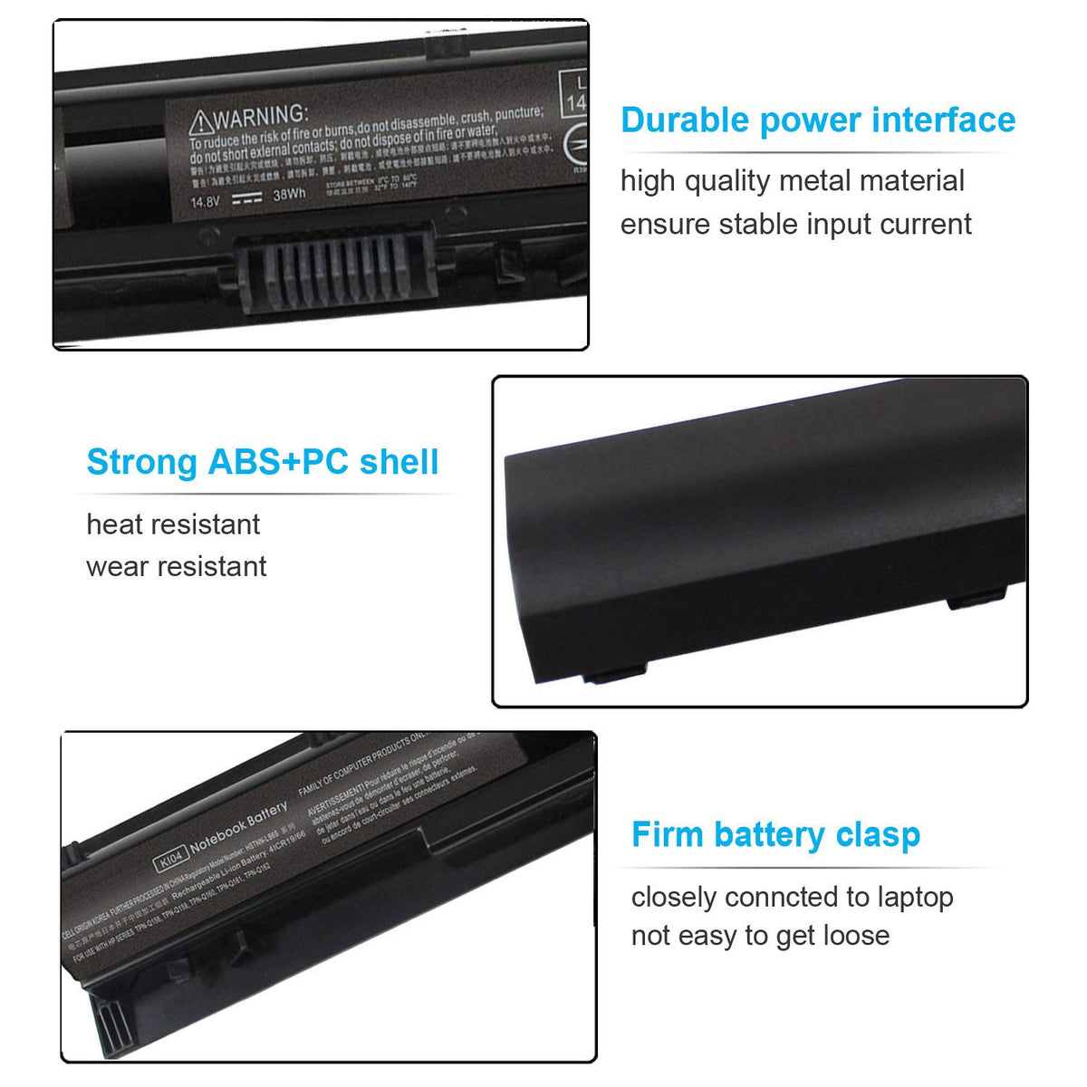 Emanjor KI04 battery for HP Pavilion 15-AB series replacement.