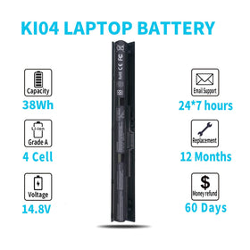Emanjor KI04 battery for HP Pavilion 15-AK series replacement.