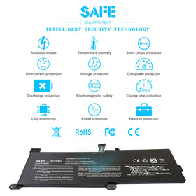 Emanjor battery on a desk powering a laptop for dependable mobility