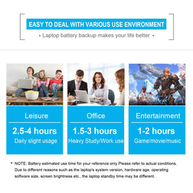 Emanjor lightweight 18-ounce battery supports on-the-go productivity.