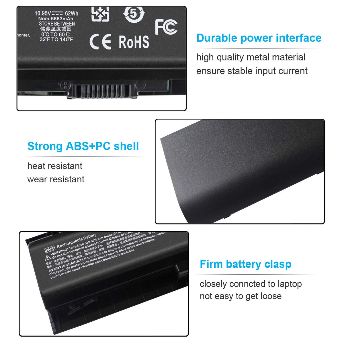 Emanjor PA06 battery for HP Omen 17, back view, steady performance.