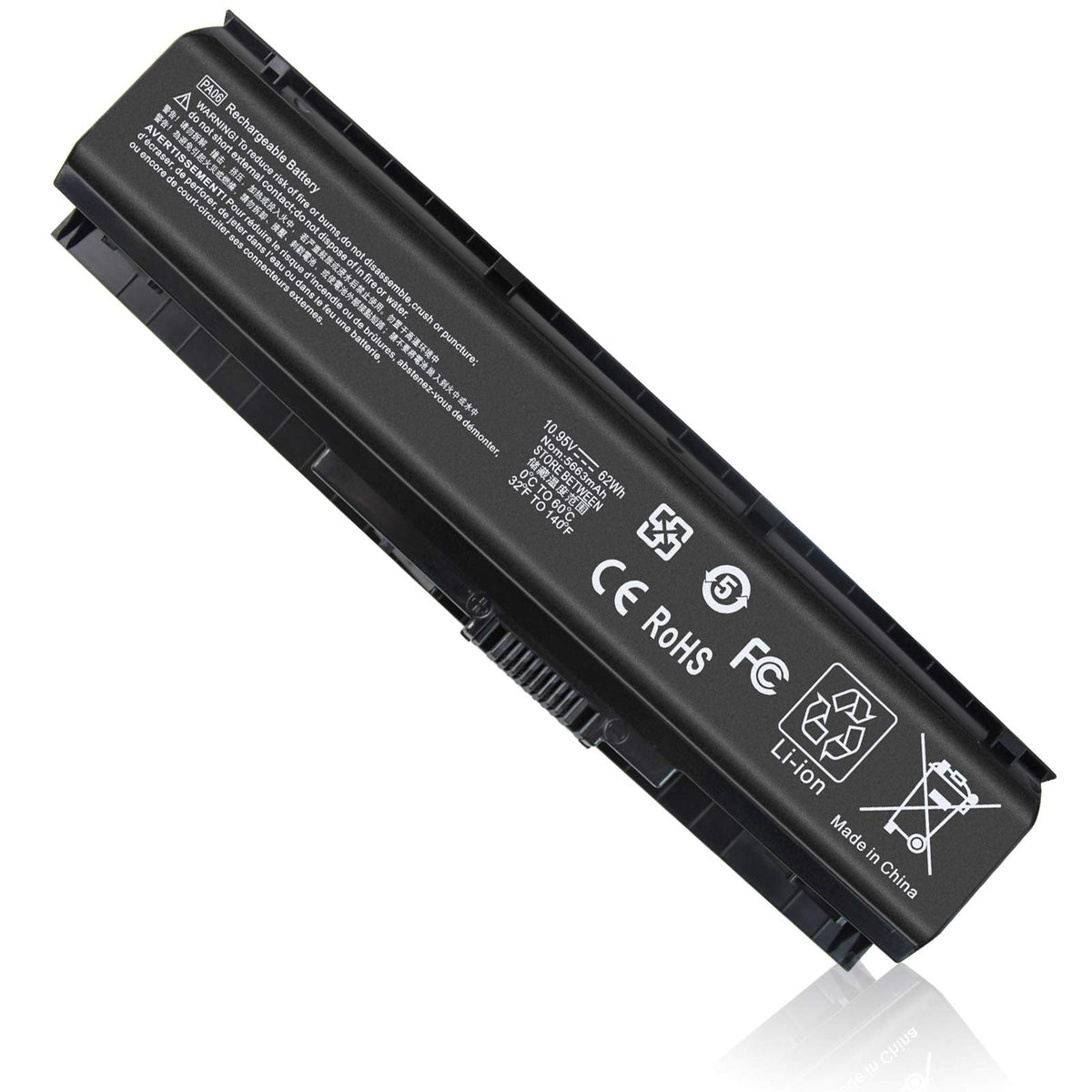 Emanjor PA06 battery for HP Omen 17, front view, reliable portable power.
