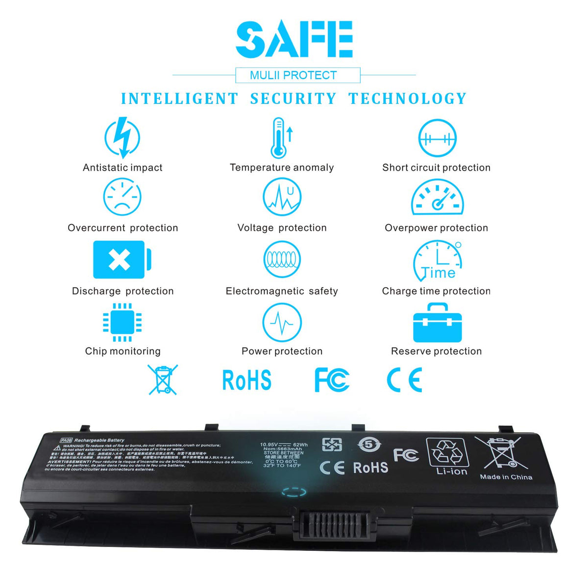 Packaging image of PA06 battery ready for installation.