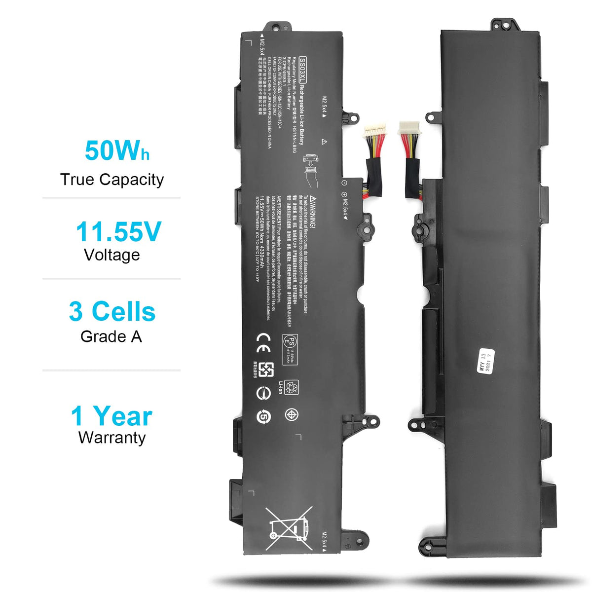 Emanjor battery with screwdrivers and manual for simple installation