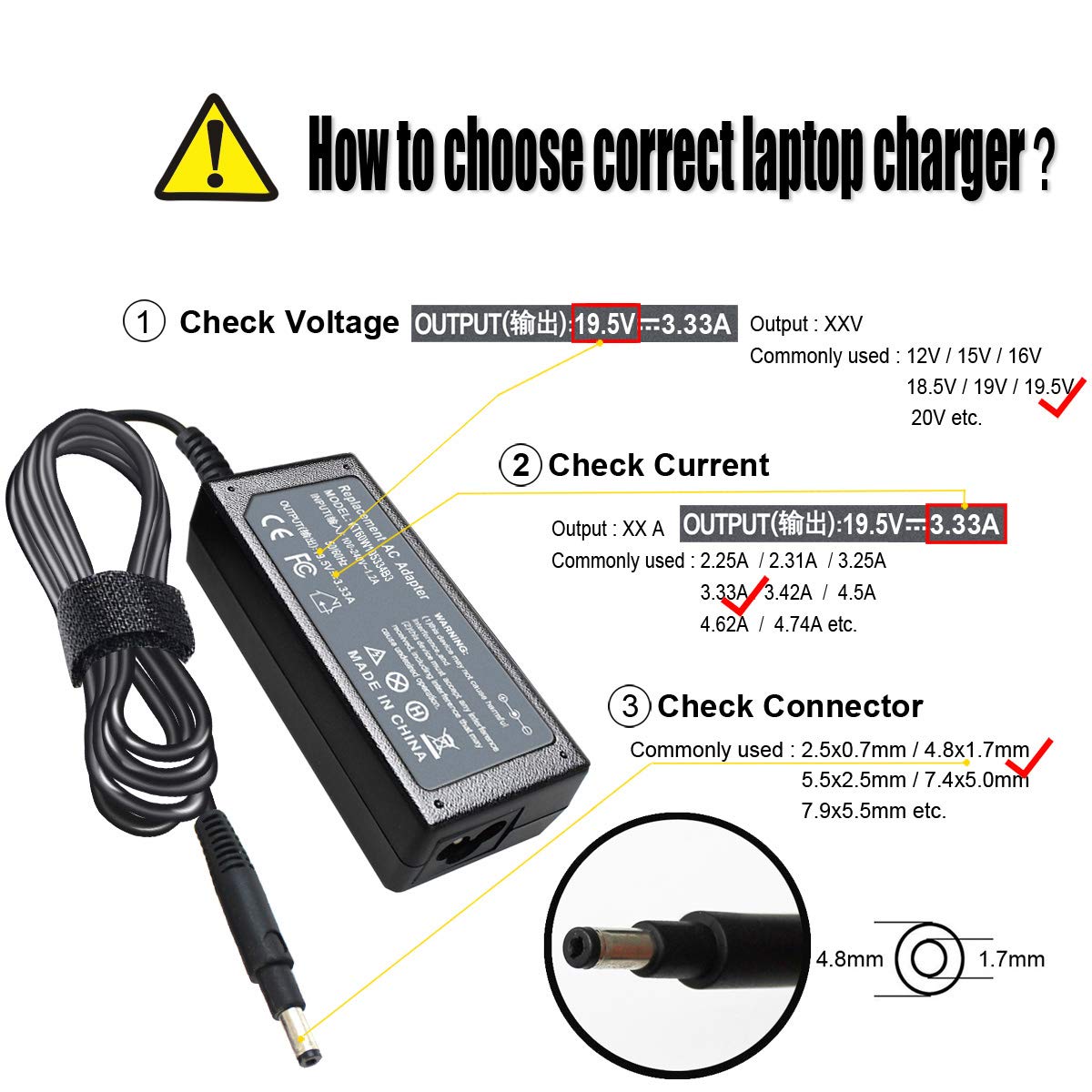 Emanjor ten-foot AC/DC cable offers flexible placement for desktop or couch use