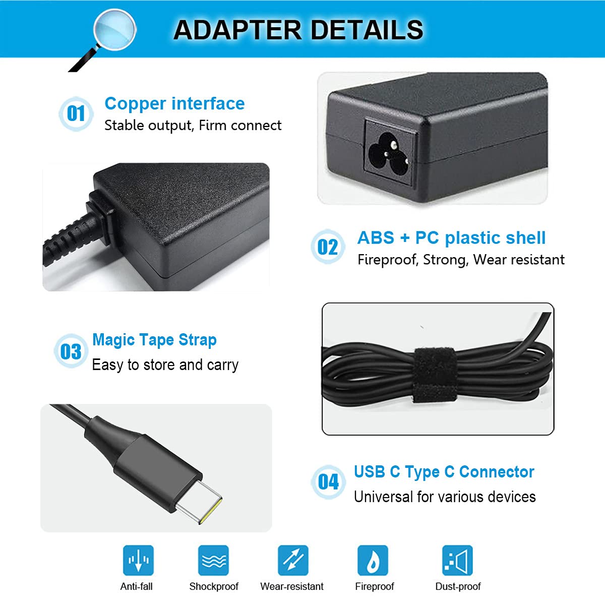 Emanjor USB-C port close-up highlighting durable connector and reliable power
