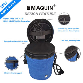 EMAQUIN case offers two carrying options with handle and adjustable strap for flexibility.