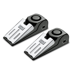 EMDMAK door stop alarm pack 2, front view, enhances traveler room security.
