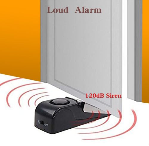 EMDMAK door stop alarm pack 2, top view, ready for home or hotel use.
