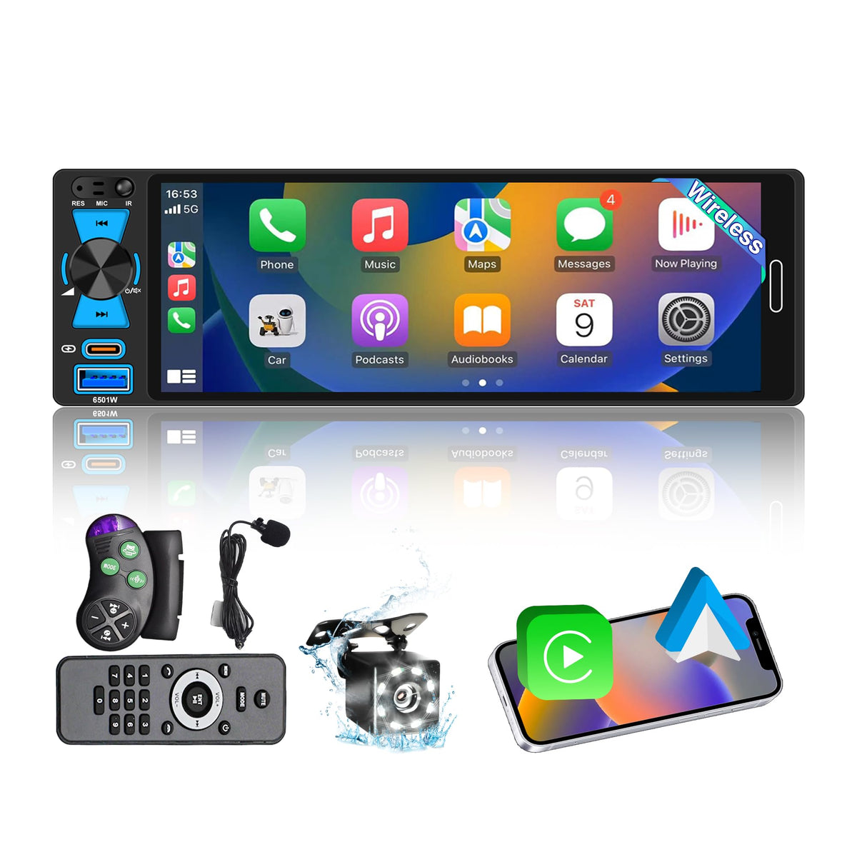 Emeito 6.5-inch touchscreen display for easy navigation and clear maps
