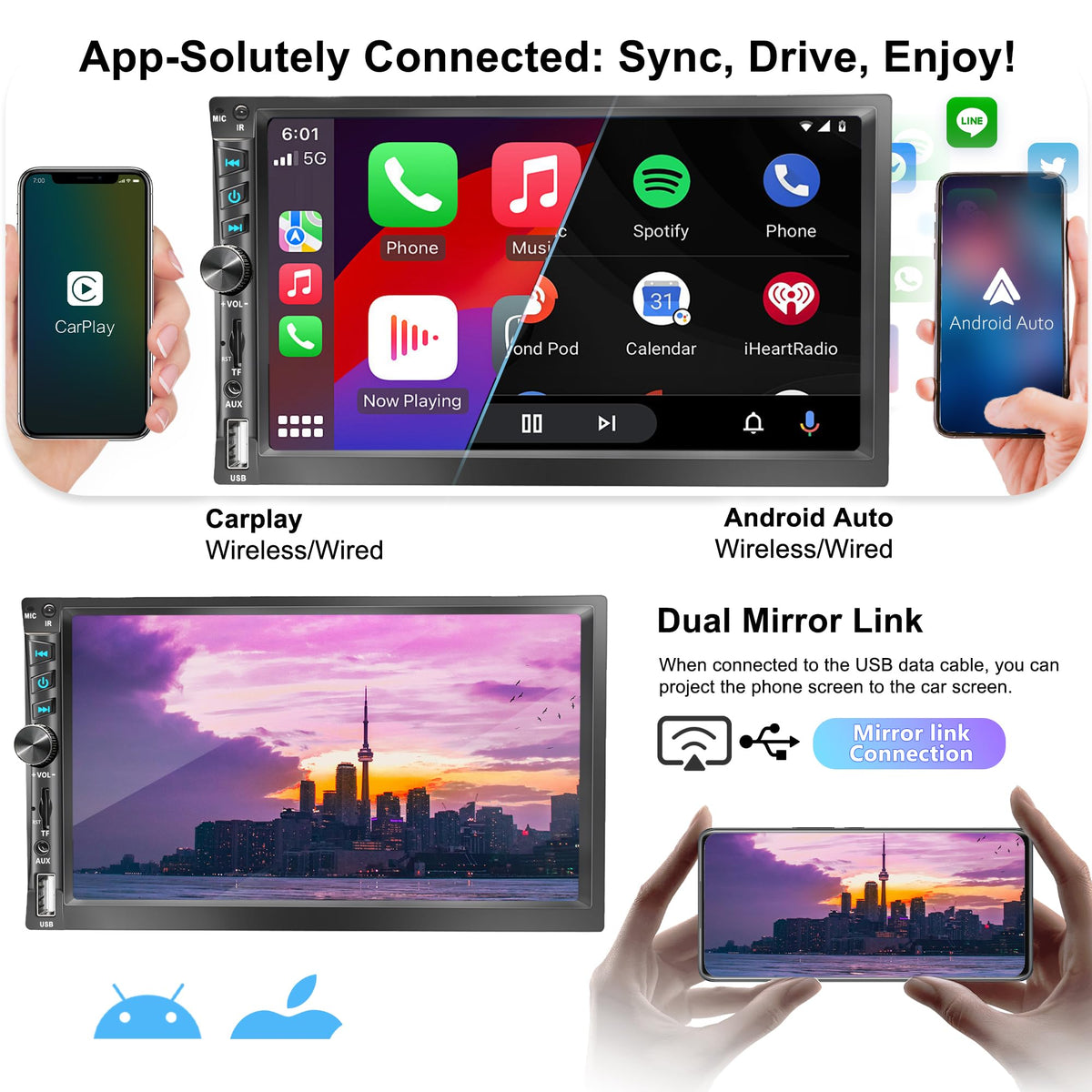 Emeito close-up IPS display with crisp navigation visuals