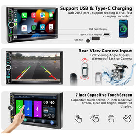 Emeito 7-inch touchscreen in a car with navigation and media visible