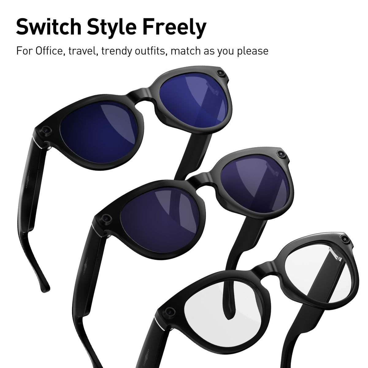 Emerhome glasses featuring Bluetooth mic for clear hands-free calls.