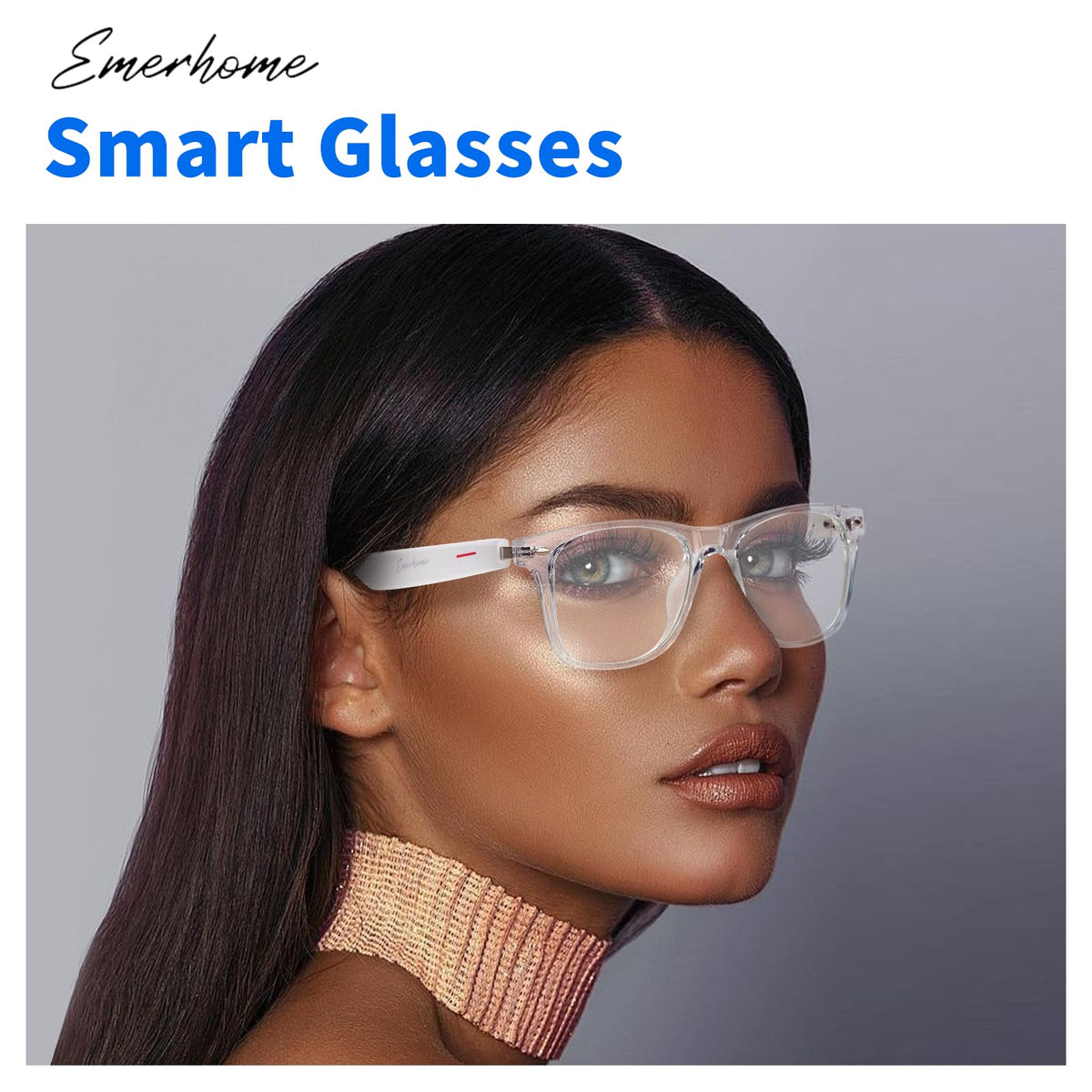 Emerhome smart glasses AI voice assistant in action
