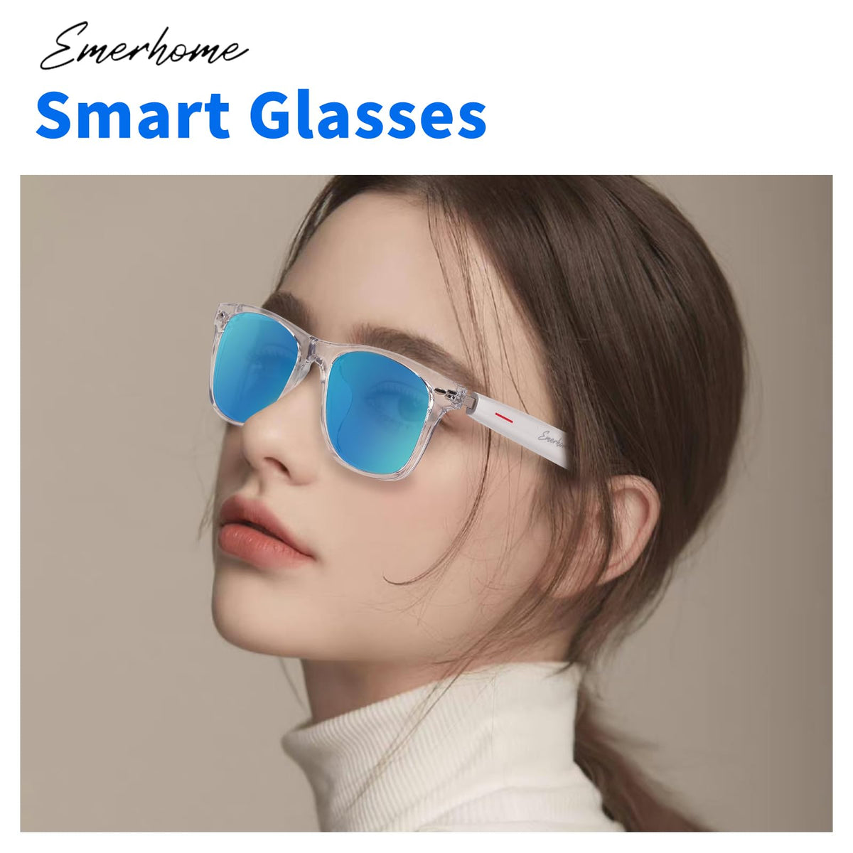 Emerhome prescription-lens-friendly frame suitable for Rx lenses.