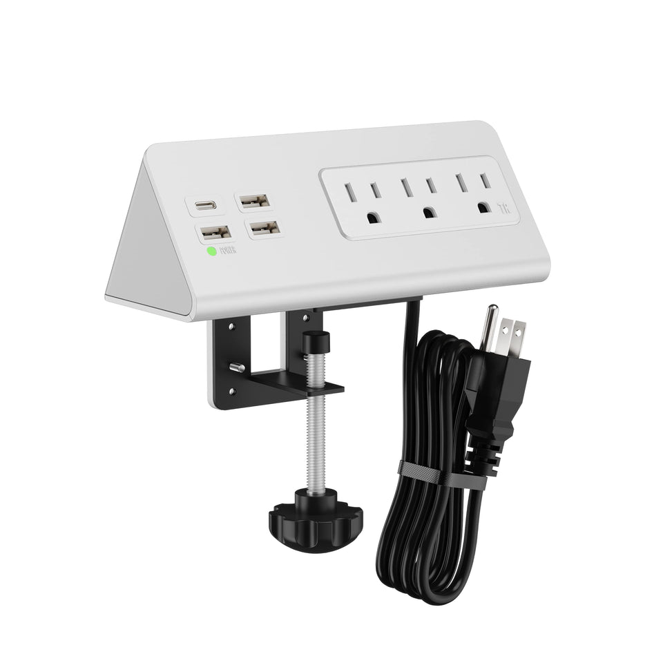 Emerising front view showing outlets and USB ports for convenient bedside access