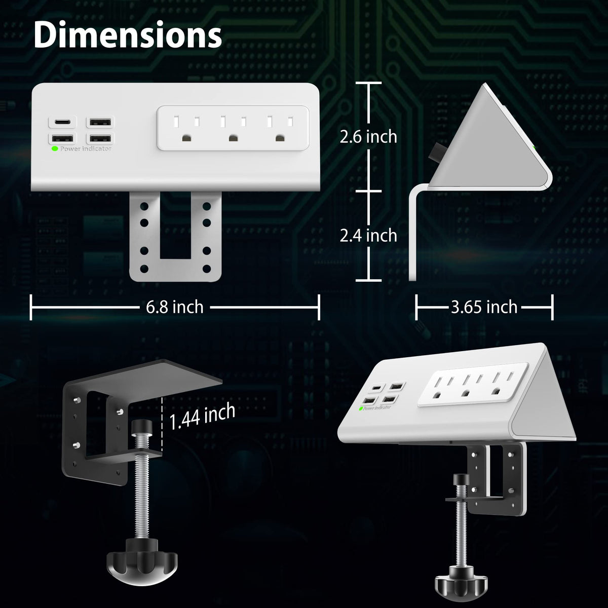 Emerising installation kit with clamp and screws for easy edge mounting