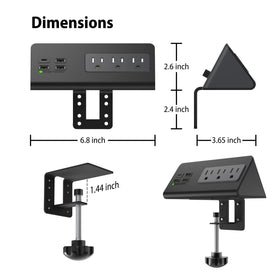 Emerising 4.9 ft power cord and plug detail for flexible placement