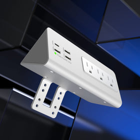 Emerising side profile showing widely spaced outlets, fits bulky adapters without blocking