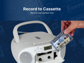 Emerson cassette deck and tape recorder for on-the-go recording and playback