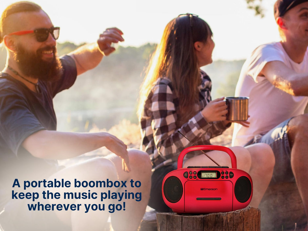 Emerson placed on picnic blanket showing outdoor use and reliable performance