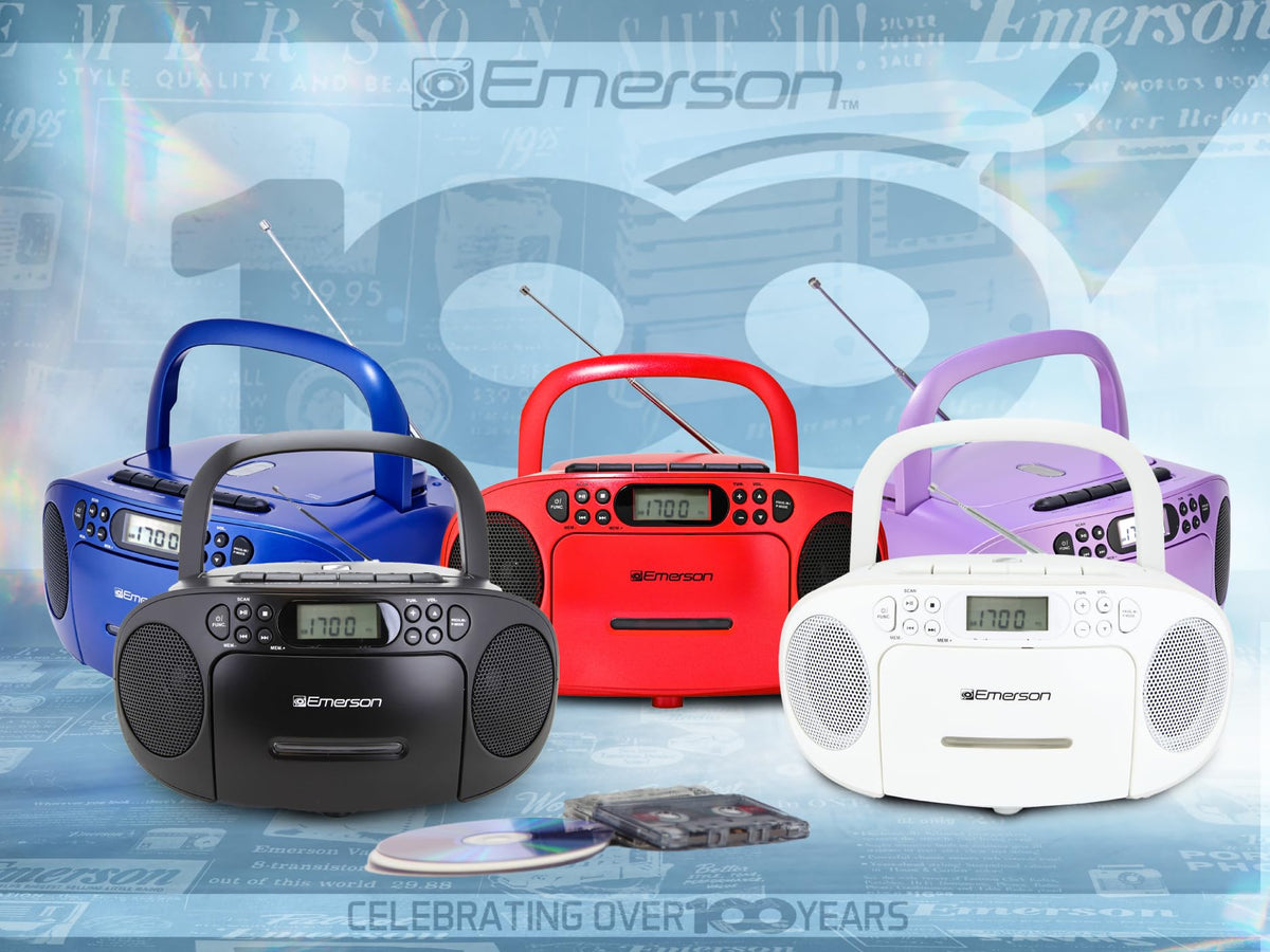 Emerson held beside a hand to show compact size and convenient storage