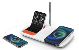 Emerson WBS12 clock with NOAA hurricane alerts at bedside for real-time weather updates
