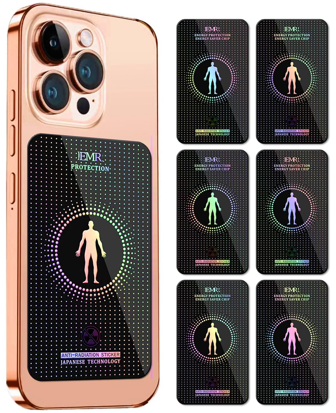 EMF Protection sticker covers large area on phones and tablets for expanded protection.