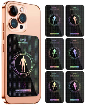 EMF Protection sticker covers large area on phones and tablets for expanded protection.