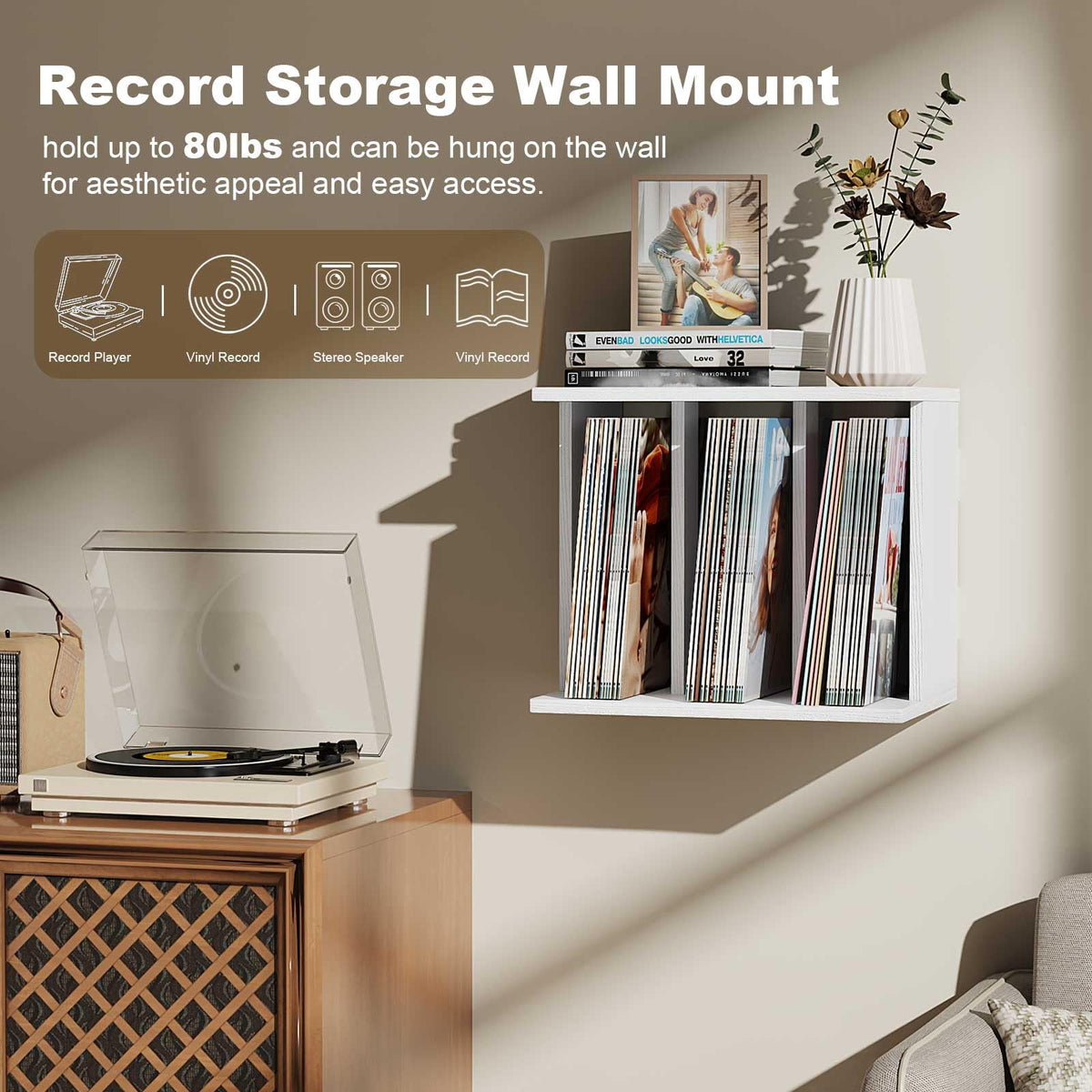 Emfogo three compartments filled with vinyl for organized quick access