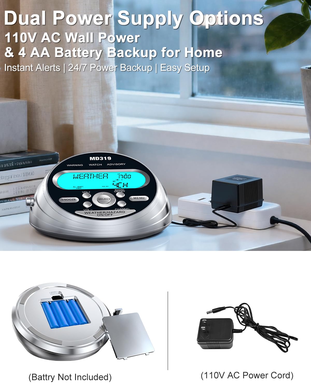 Emgykit MD319 on a nightstand demonstrating bedside alert and alarm functionality